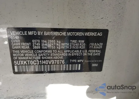 2017 BMW X5 Edrive xDrive40E Iperformance из США, поврежденный, VIN 5UXKT0C31H0V97076